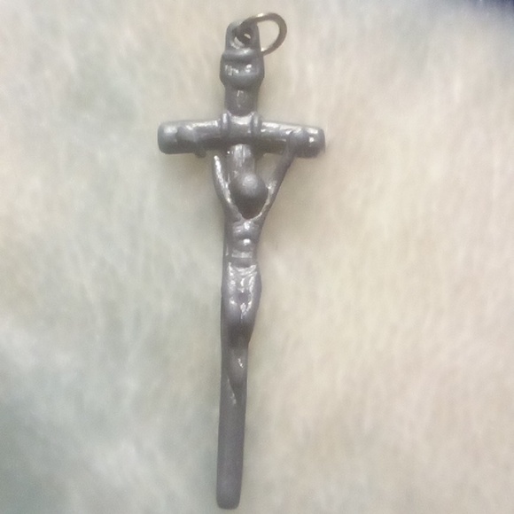 Christ on Cross Bark Crucifix Large Vintage Catholic Gift - Picture 2 of 4